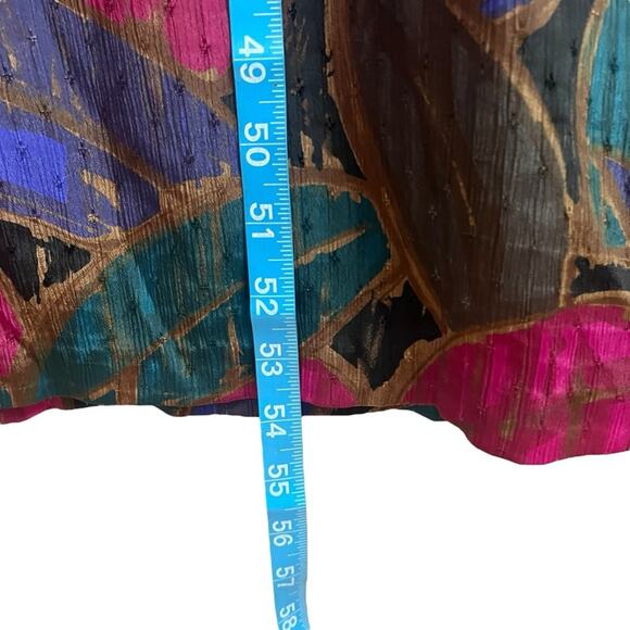 Vintage Mary McFadden Iconic Caftan Dress Small Floral Jacquard Kimono Sleeve - Picture 8 of 12